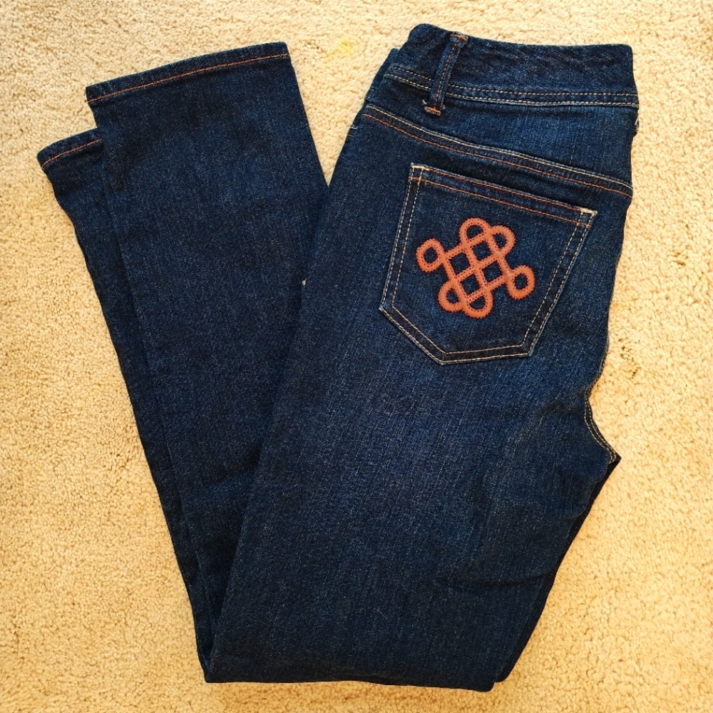 Y2K Tommy Hilfiger Spirit Dark Wash Low Rise Skinny Jeans w Leather Celtic Knot